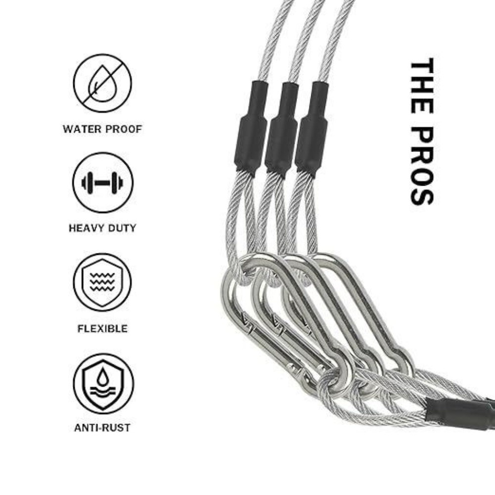 สายเคเบิลนิรภัยสแตนเลสสตีล สาย - Cable Lock Flexible บทวิจารณ์และราคา